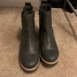 Grey Combat Boots
